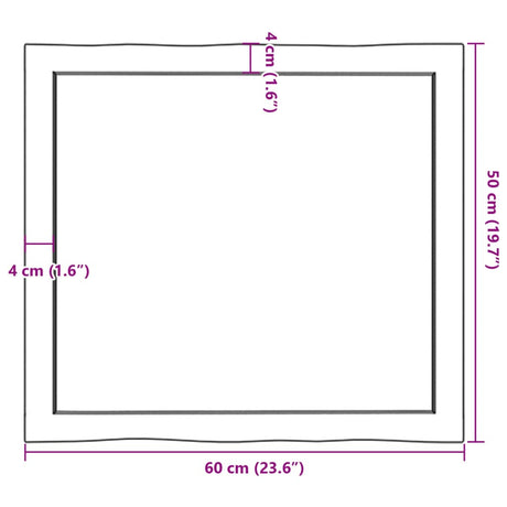 Mizna plošča 60x50x(2-6) cm neobdelana hrastovina naraven rob