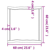 Mizna plošča 60x60x(2-6) cm neobdelana hrastovina naraven rob