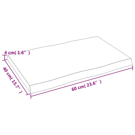 Mizna plošča sv. rjava 60x40x(2-4) cm obdelana trdna hrastovina