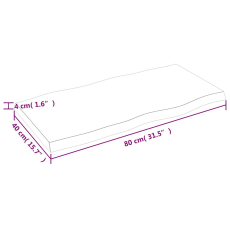 Mizna plošča sv. rjava 80x40x(2-4) cm obdelana trdna hrastovina