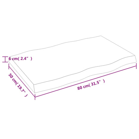 Mizna plošča sv. rjava 80x50x(2-6) cm obdelana trdna hrastovina