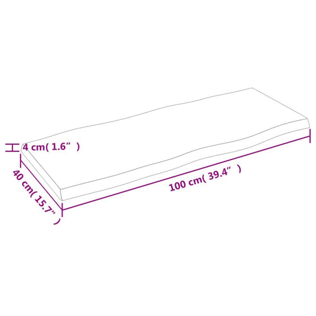 Mizna plošča sv. rjava 100x40x(2-4)cm obdelana trdna hrastovina