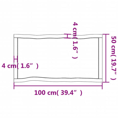 Mizna plošča sv. rjava 100x50x(2-4)cm obdelana trdna hrastovina