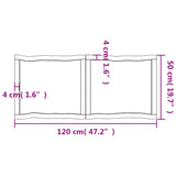 Mizna plošča sv. rjava 120x50x(2-6)cm obdelana trdna hrastovina