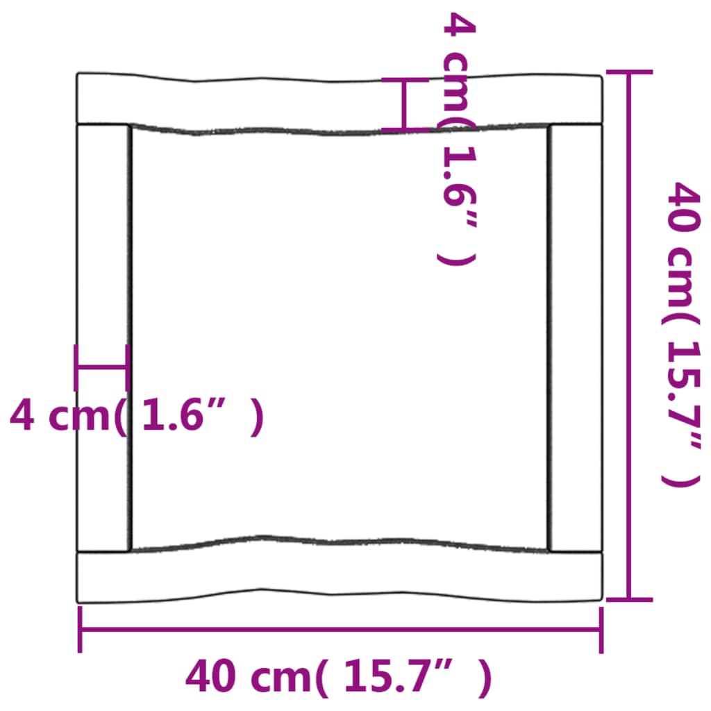 Mizna plošča te. rjava 40x40x(2-6) cm obdelana trdna hrastovina