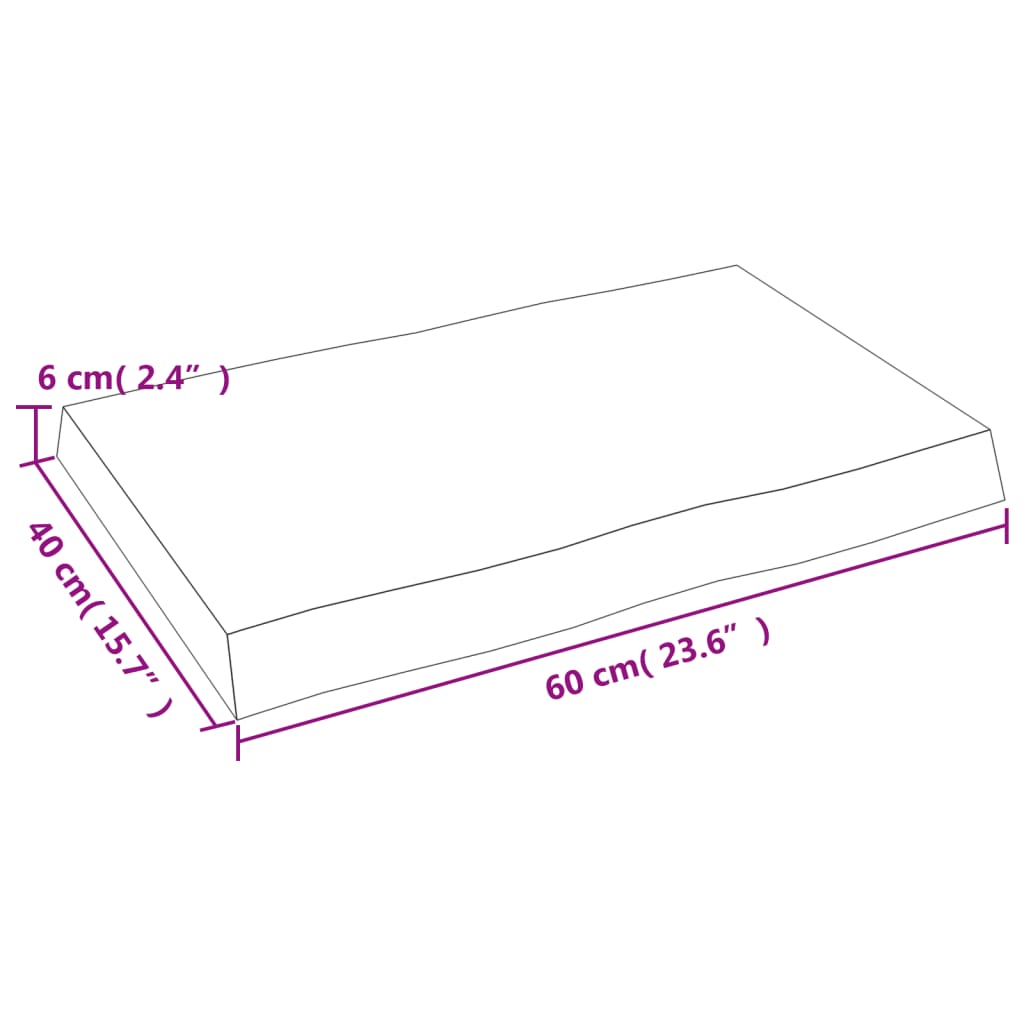 Mizna plošča te. rjava 60x40x(2-6) cm obdelana trdna hrastovina