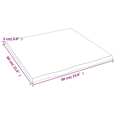 Mizna plošča temno rjava 60x60x2 cm obdelana trdna hrastovina