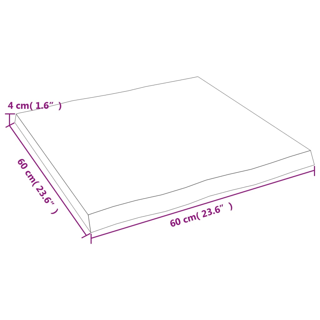 Mizna plošča te. rjava 60x60x(2-4) cm obdelana trdna hrastovina