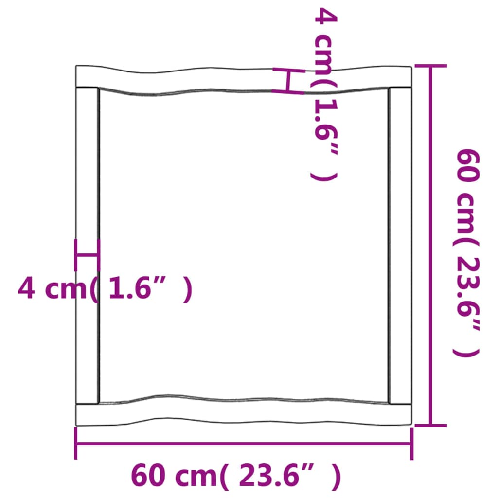 Mizna plošča te. rjava 60x60x(2-4) cm obdelana trdna hrastovina