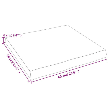 Mizna plošča te. rjava 60x60x(2-6) cm obdelana trdna hrastovina