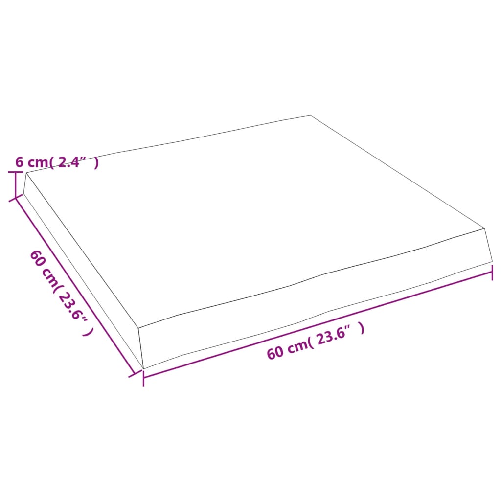 Mizna plošča te. rjava 60x60x(2-6) cm obdelana trdna hrastovina