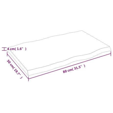 Mizna plošča te. rjava 80x50x(2-4) cm obdelana trdna hrastovina