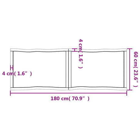 Mizna plošča te. rjava 180x60x(2-4)cm obdelana trdna hrastovina