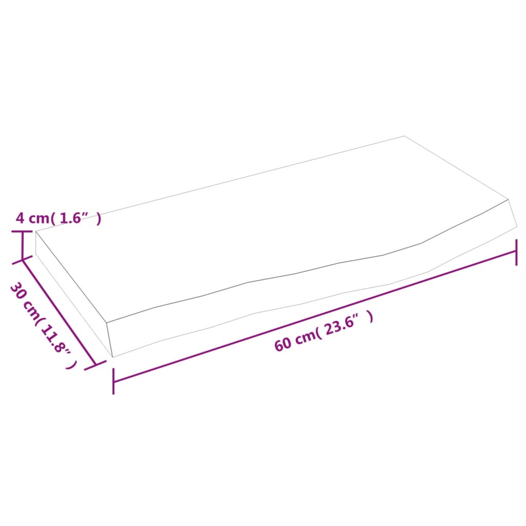 Kopalniški pult 60x30x(2-4) cm neobdelan trden les