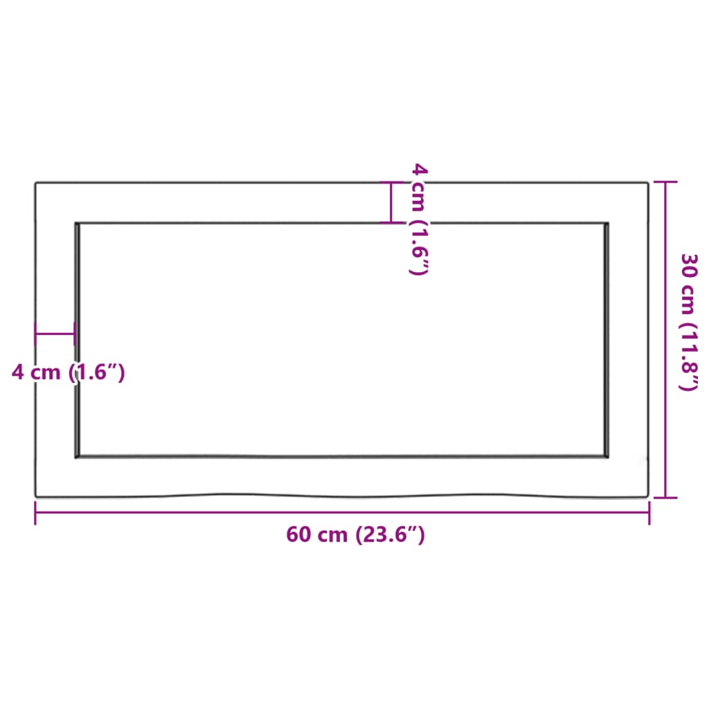 Kopalniški pult 60x30x(2-4) cm neobdelan trden les