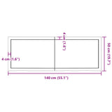 Kopalniški pult 140x50x(2-4) cm neobdelan trden les