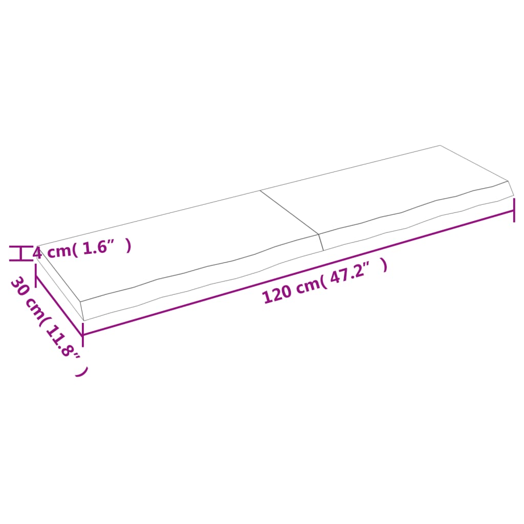 Kopalniški pult svetlo rjav 120x30x(2-4) cm obdelan trden les