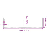 Kopalniški pult svetlo rjav 120x30x(2-4) cm obdelan trden les