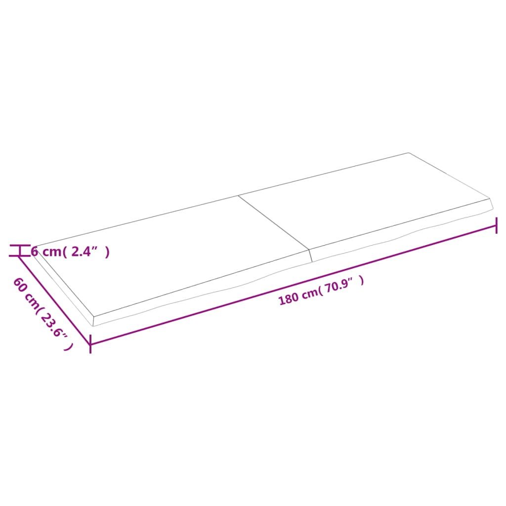 Kopalniški pult svetlo rjav 180x60x(2-6) cm obdelan trden les