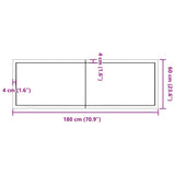 Kopalniški pult svetlo rjav 180x60x(2-6) cm obdelan trden les