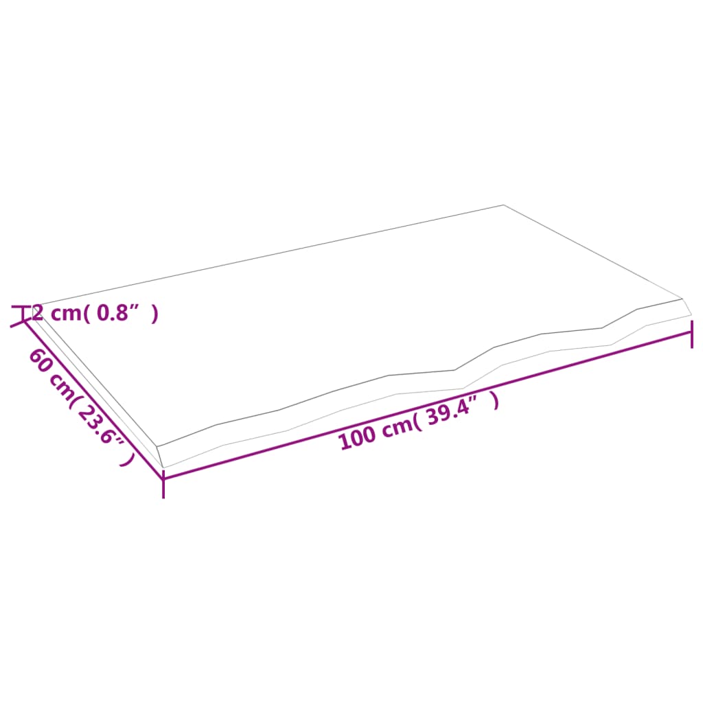 Kopalniški pult temno rjav 100x60x2 cm trdna hrastovina