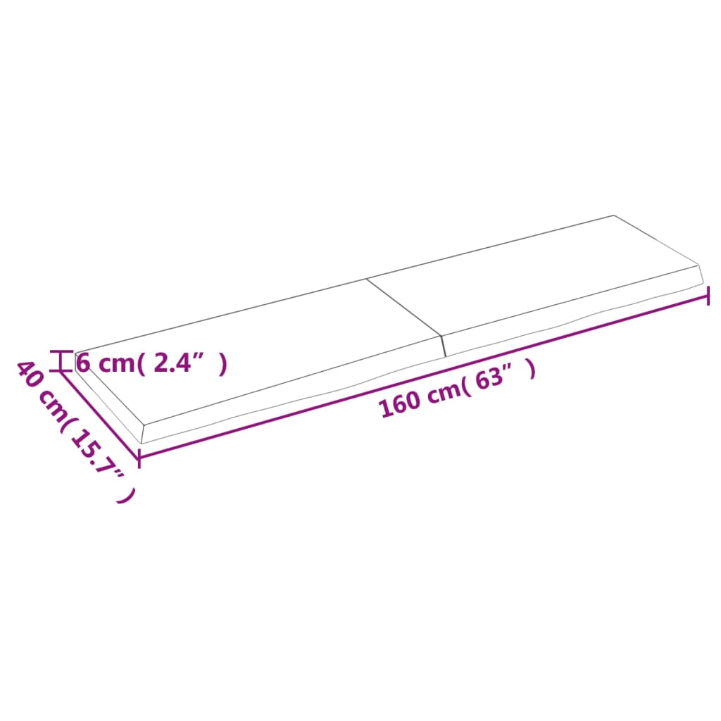 Kopalniški pult temno rjav 160x40x(2-6) cm obdelan trden les