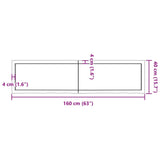 Kopalniški pult temno rjav 160x40x(2-6) cm obdelan trden les