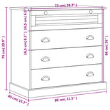 Predalnik VIGO 80x40x76 cm trdna borovina