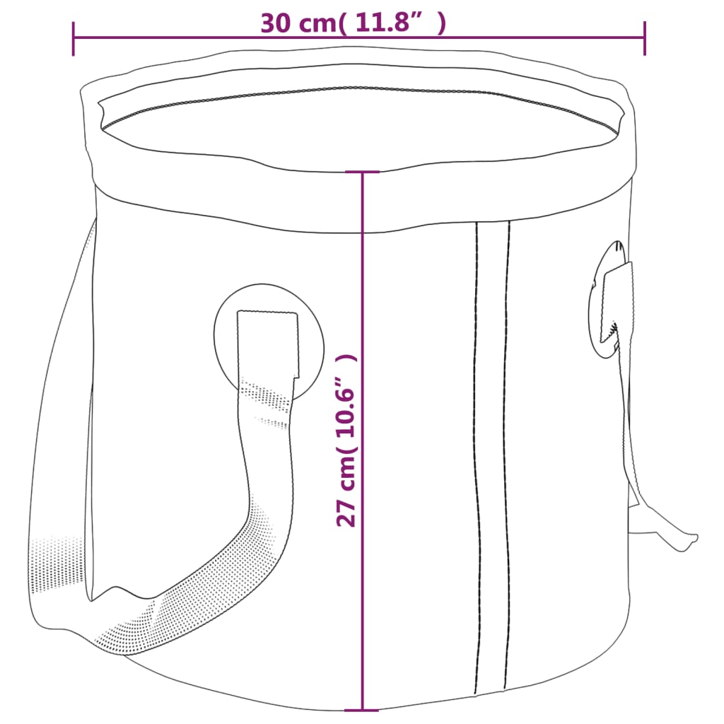 Zložljivo vedro 2 kosa črno 20 L PVC