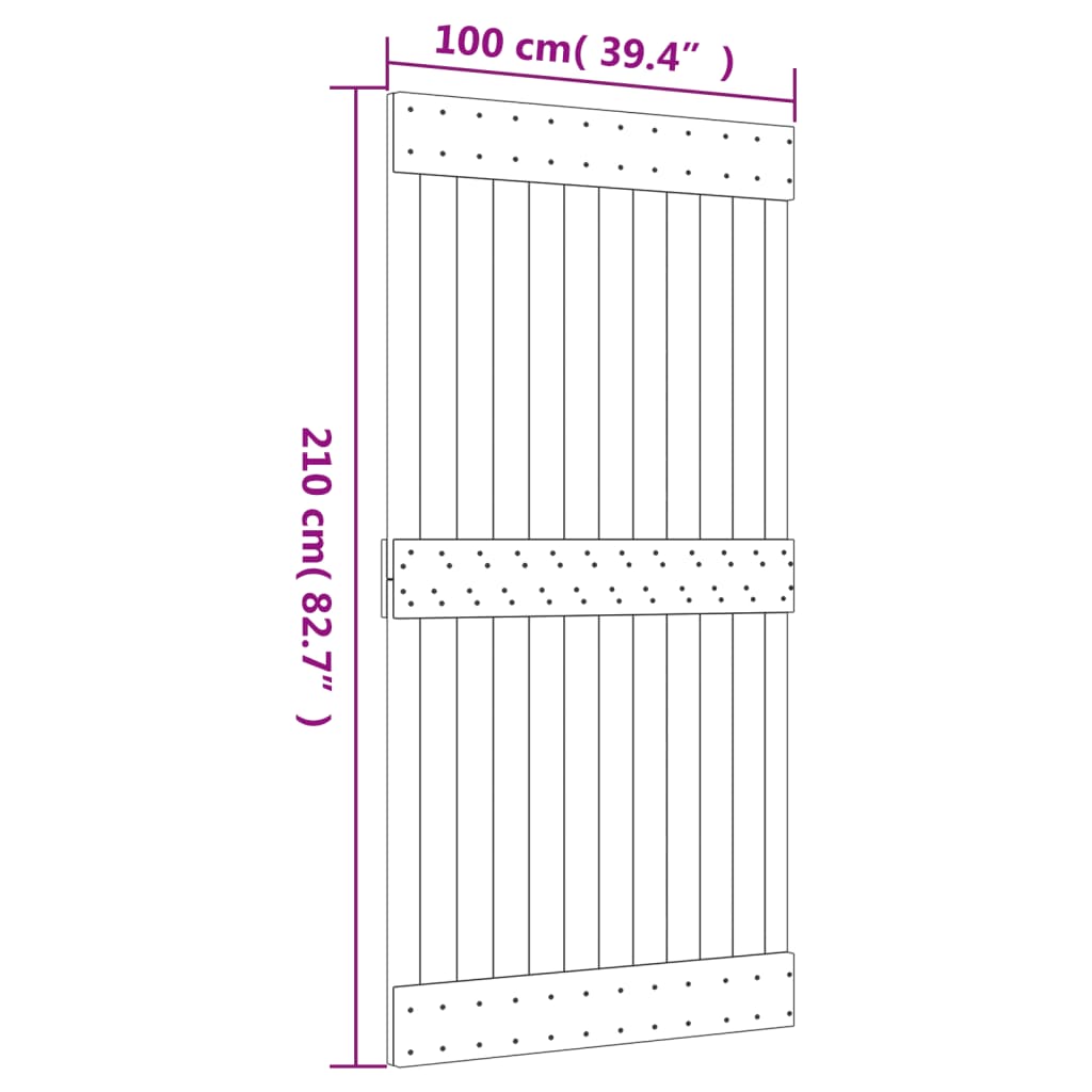 Vrata NARVIK 100x210 cm trdna borovina