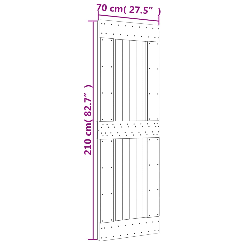 Vrata NARVIK 70x120 cm trdna borovina