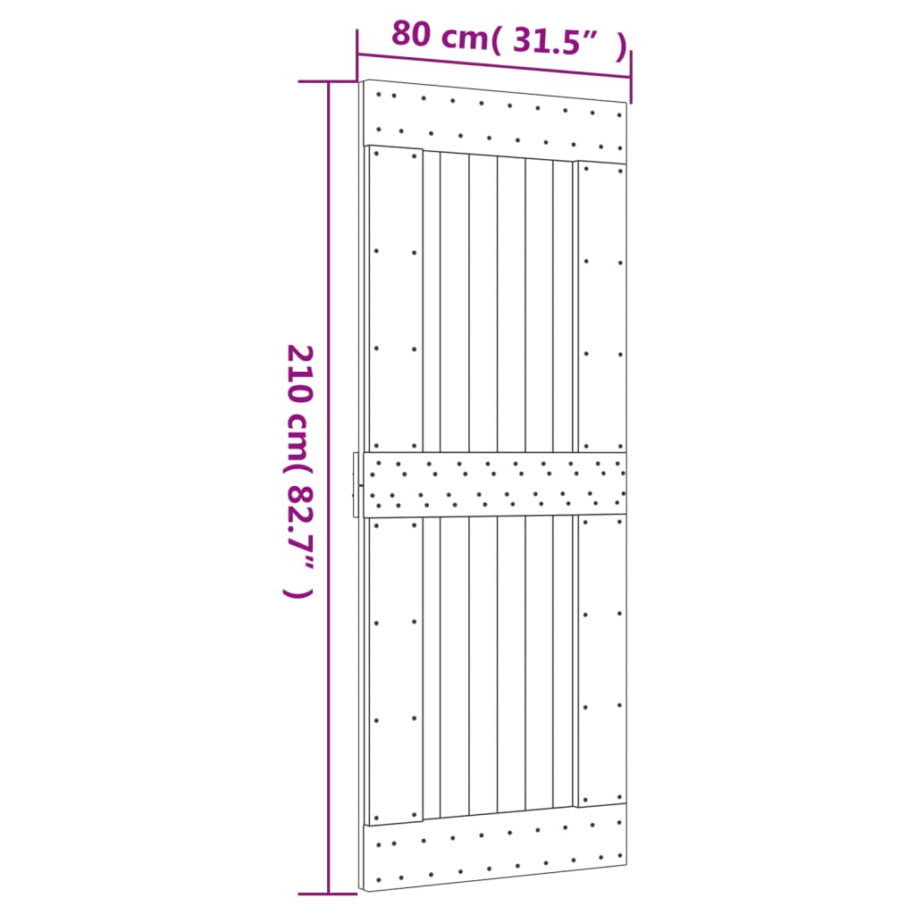 Vrata NARVIK 80x210 cm trdna borovina