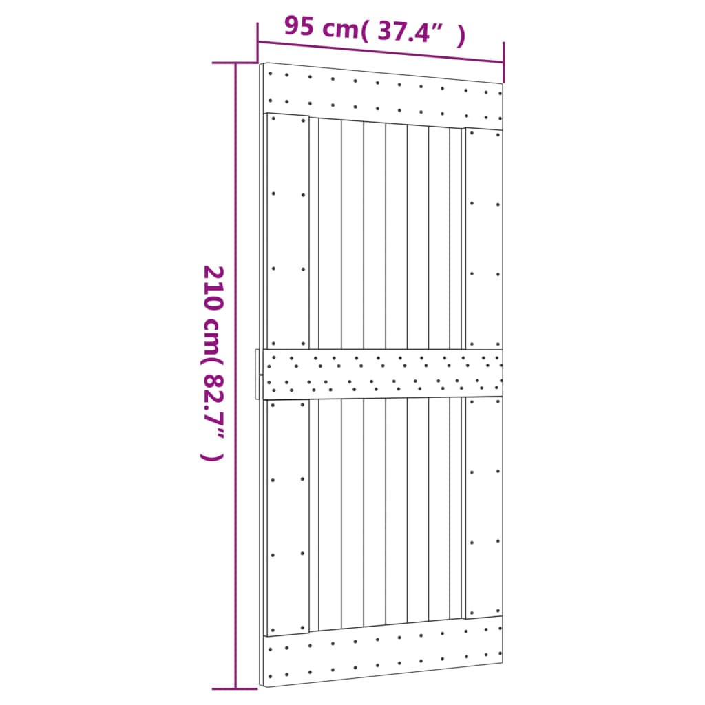 Vrata NARVIK 95x210 cm trdna borovina