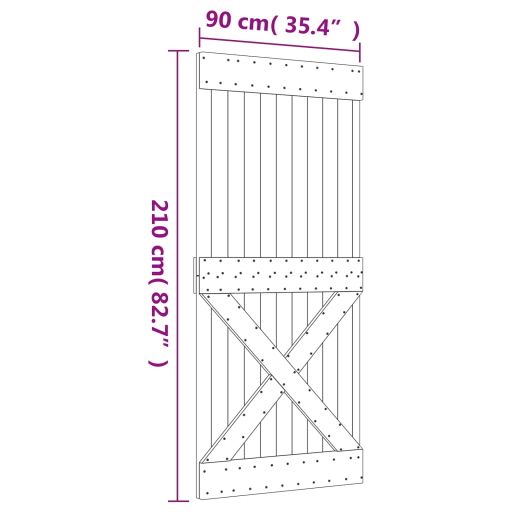 Vrata NARVIK 90x210 cm trdna borovina