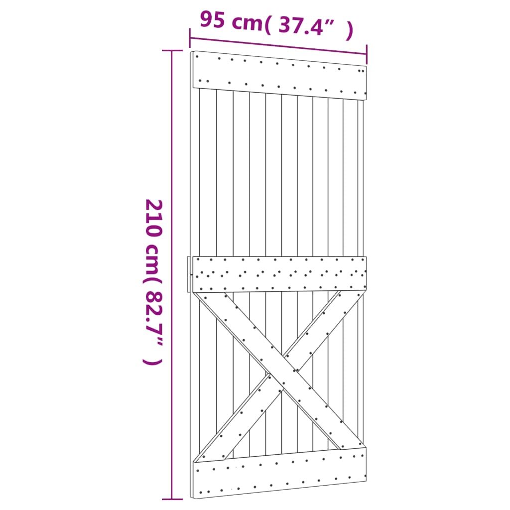 Vrata NARVIK 95x210 cm trdna borovina