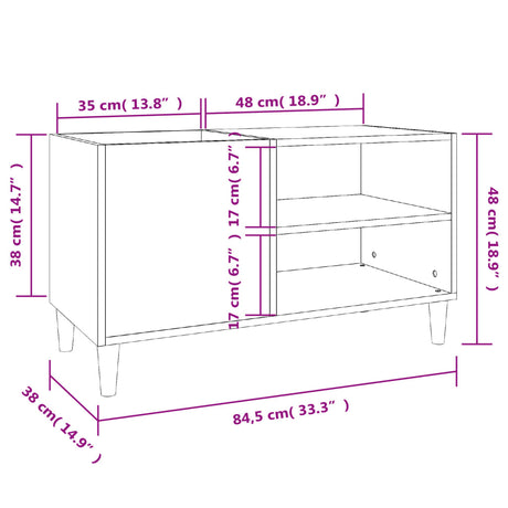 Omarica za gramofonske plošče hrast sonoma 84,5x38x48 cm les