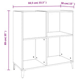 Omarica za gramofonske plošče siva sonoma 84,5x38x89cm inž. les