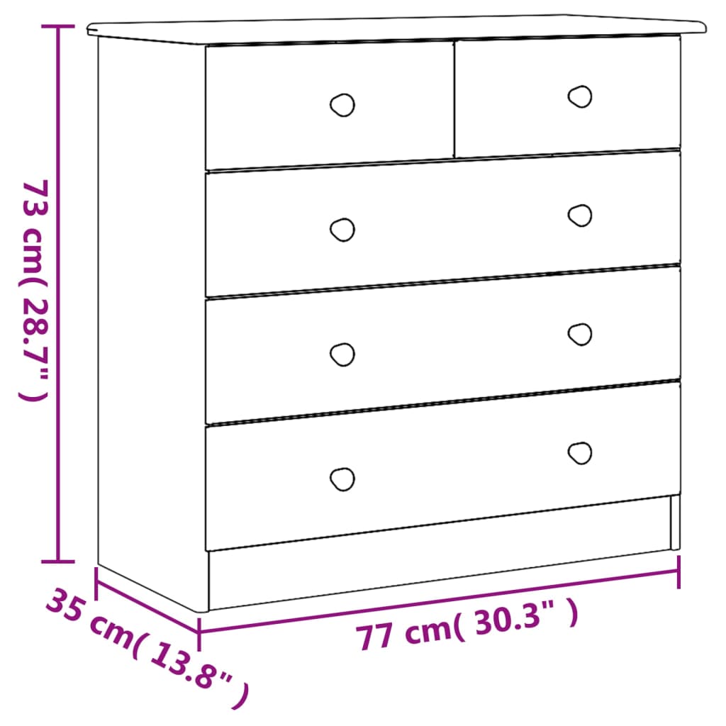 Predalnik ALTA 77x35x73 cm trdna borovina