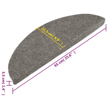 Samolepilne preproge za stopnice 10 kosov sive 65x22,5x3,5 cm