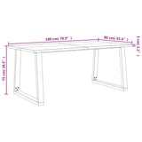 Jedilna miza z naravnim robom 180x90x75 cm trden akacijev les