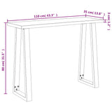 Konzolna miza z naravnim robom 110x35x80 cm trden akacijev les