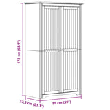 Garderobna omara BODO siva 99x53,5x173 cm trdna borovina