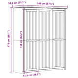 Garderobna omara BODO bela 146x53,5x173 cm trdna borovina