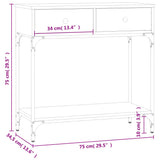 Konzolna mizica sonoma hrast 75x34,5x75 cm inženirski les