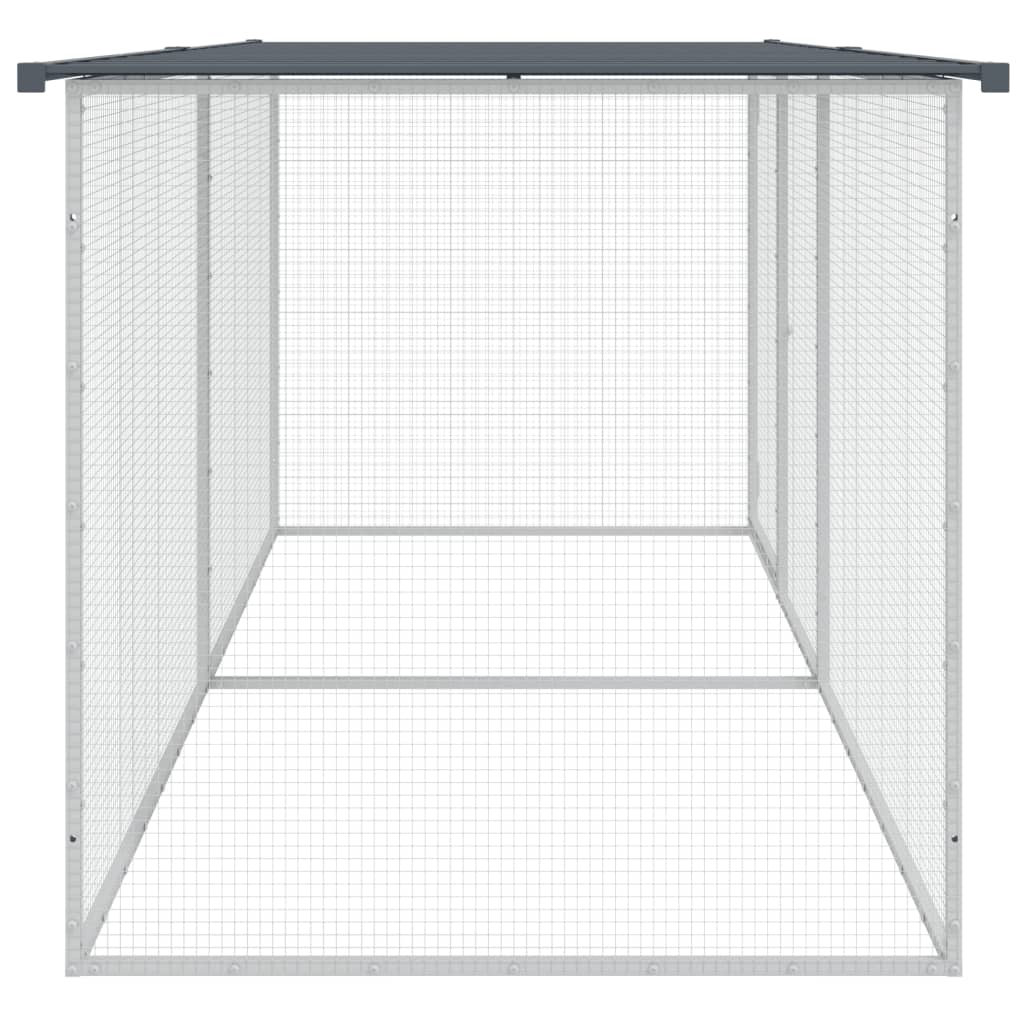 Kokošnjak s streho antracit 203x98x90 cm pocinkano jeklo