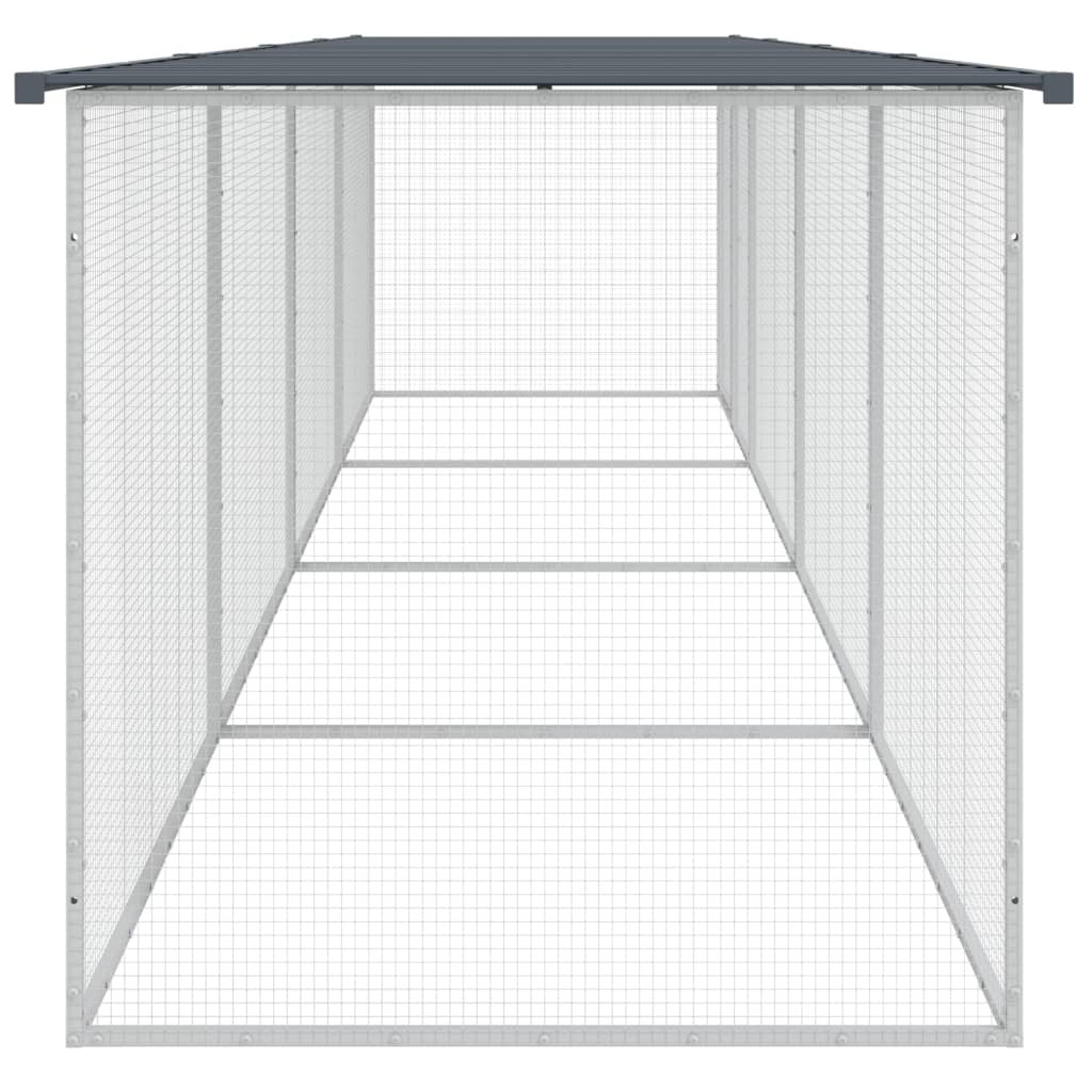 Kokošnjak s streho antracitna 403x98x90 cm pocinkano jeklo