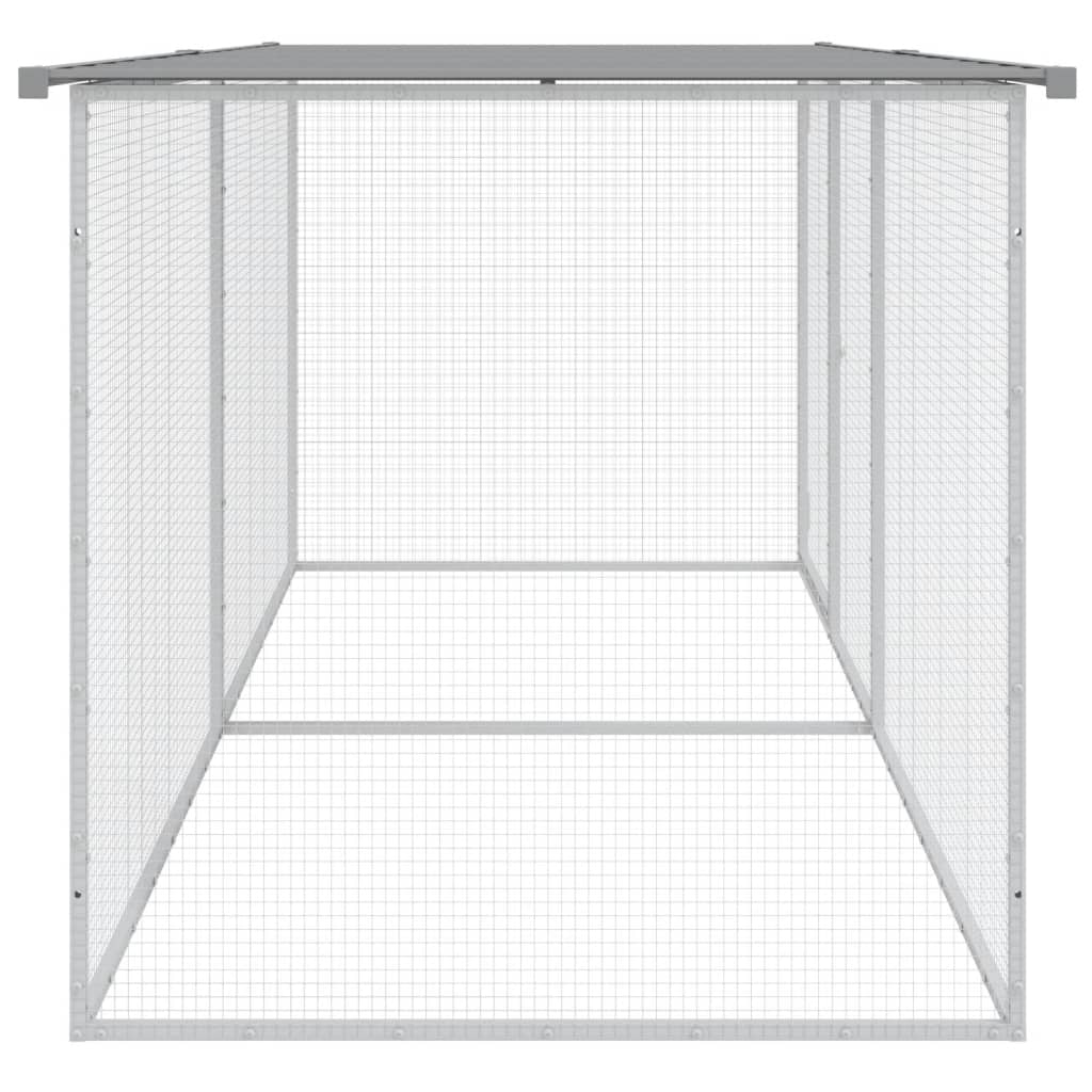 Kokošnjak s streho svetlo sivo 203x98x90 cm pocinkano jeklo