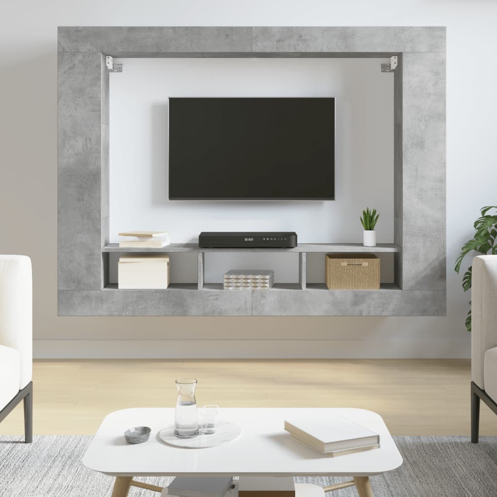 TV omarica betonsko siva 152x22x113 cm inženirski les