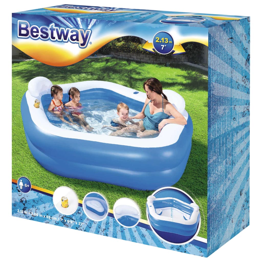 Bestway Family Fun Bazen s sedeži 213x206x69 cm