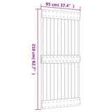 Drsna vrata s kompletom vodil 95x210 cm trdna borovina